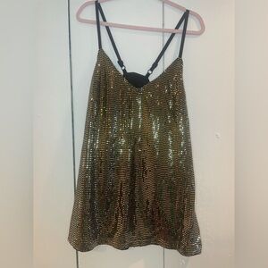 Gold Sequin Women's Tank Top